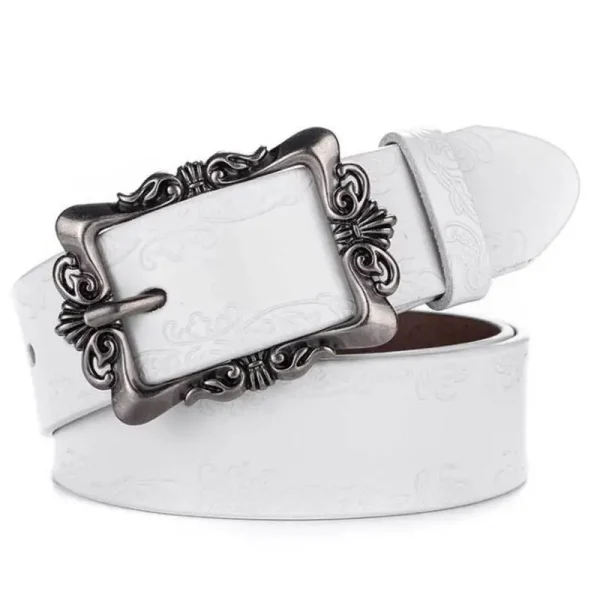 BOKADIAO Hot Women's Genuine Leather Belt Punk Luxury Brand Designer Belts for Women High Quality Casual Female Jeans Belt Brown - Image 5