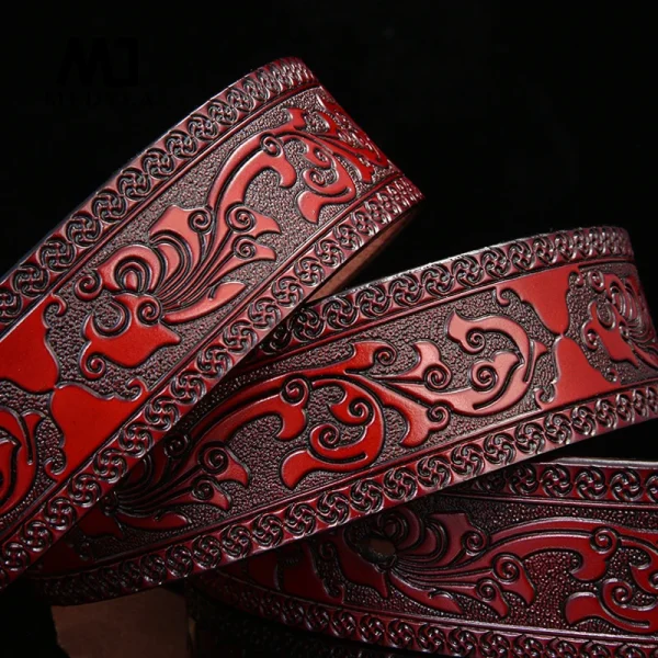 MEDYLA Belts For Men High Quality Cow Genuine Leather Embossing Belt Male Fashion Classic Vintage Pin Buckle Strap For - Image 4