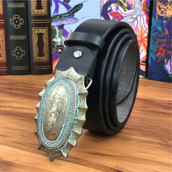 Vintage Belt Buckle Men's Belt Thick Cowboy Leather Belt Ceinture Homme Jeans Men Belt Waist Wide Riem Male Strap MBT0037 - Image 5