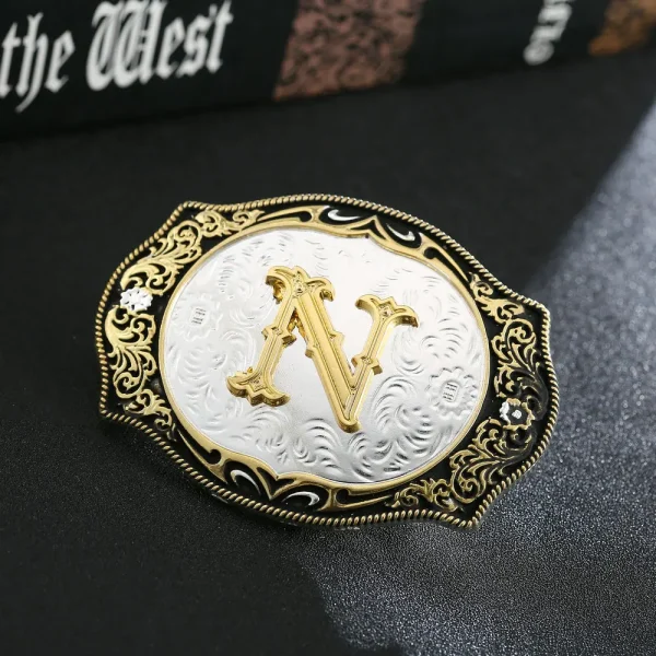 Western cowboy zinc alloy letters A to Z belt buckles for men and women gifts for men and women - Image 17