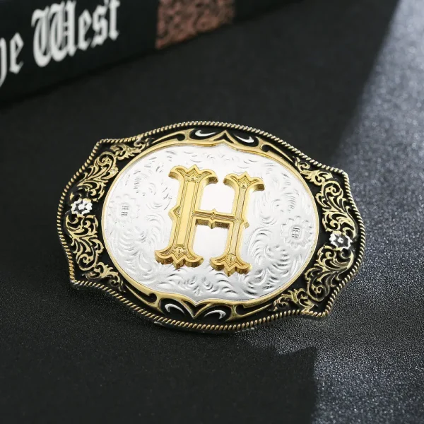 Western cowboy zinc alloy letters A to Z belt buckles for men and women gifts for men and women - Image 7