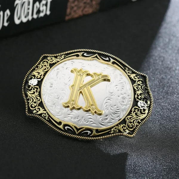Western cowboy zinc alloy letters A to Z belt buckles for men and women gifts for men and women - Image 22