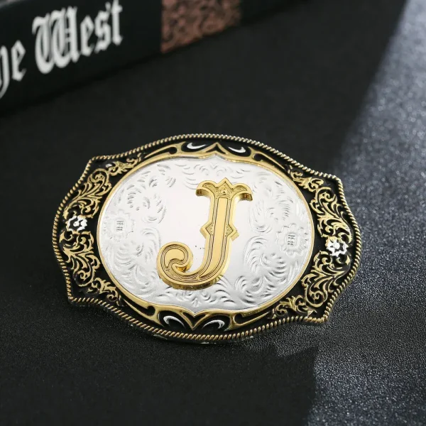 Western cowboy zinc alloy letters A to Z belt buckles for men and women gifts for men and women - Image 21