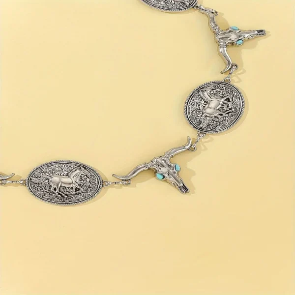 Western Horse Bull Waist Chain Vintage Boho Chain Belts Adjustable Body Jewelry Dress Girdle For Women daily use - Image 5