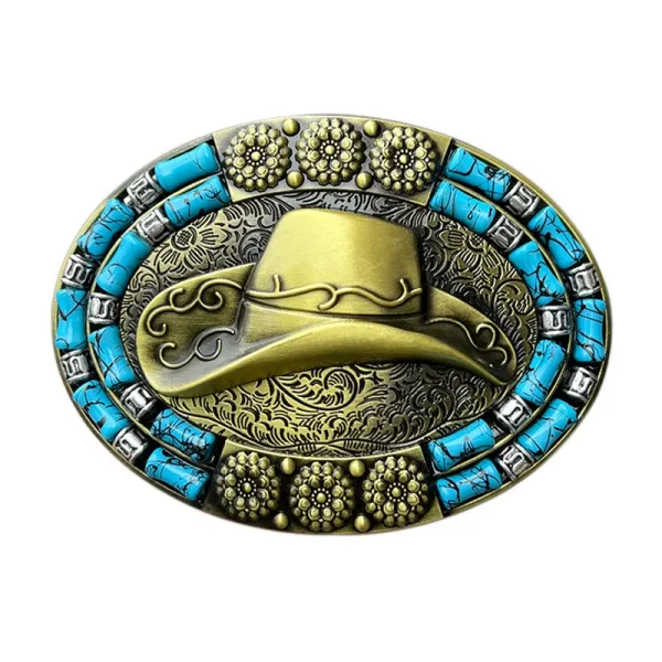 Cowboy hat and belt buckle Western style - Image 2