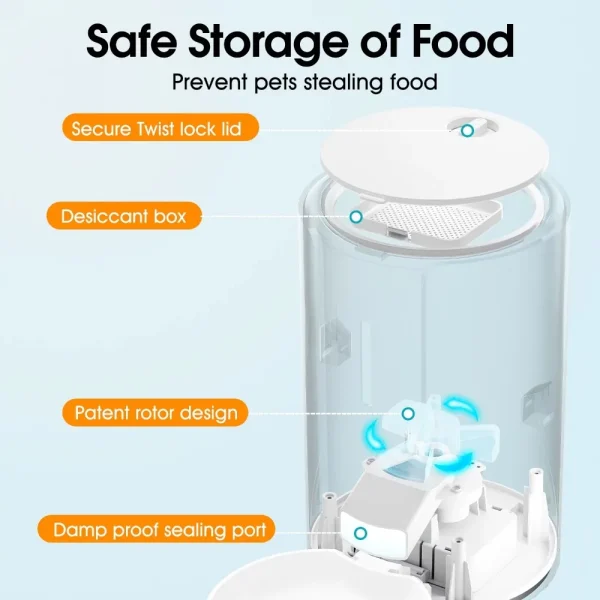 Feeding and Water Drinker Dogs Holds 7.5 Pounds Dog Feeder Programmable Automatic Cat and Dog Pet Feeder Food Dispenser Feeders - Image 4