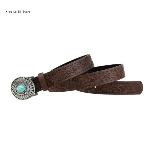 Bohemian PU Belt Woman Waist Decors Pants Belt Embossing Pattern Jeans Waistband Vintage Belt for Girl Cool Cowboy Belt - Image 5