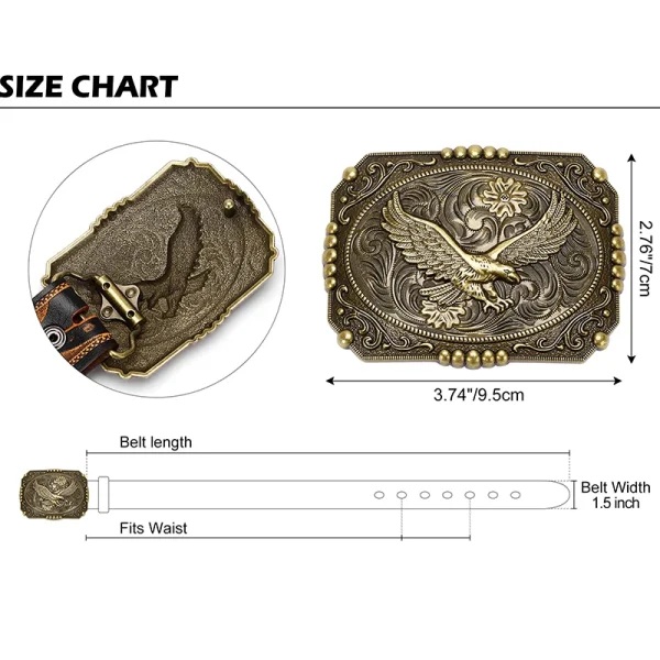 BISON DENIM Western Belt Buckle Vintage Cowboy Animal Pattern Belt Buckle Handmade Belt Accessories - Image 7