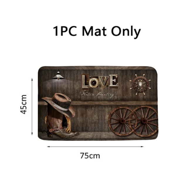 Rustic Western Cowboy Shower Curtain American Country Music Bathroom Curtain Set Bath Mat Rug Carpet Bathtub Accessories Decor - Image 9