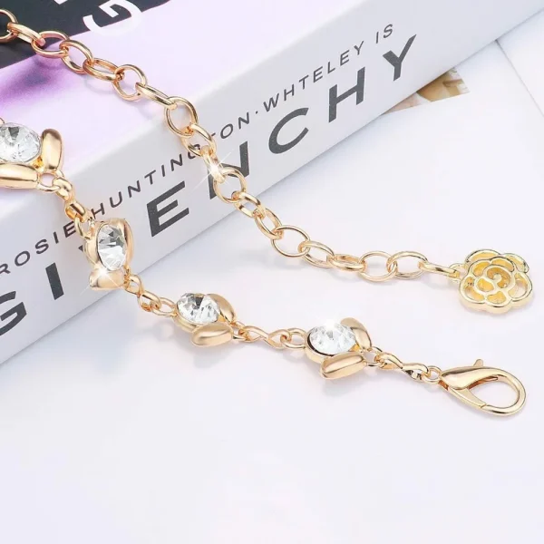 Rhinestone Chain Belt Waist Chain Metal Body Chain for Dress Gold - Image 3