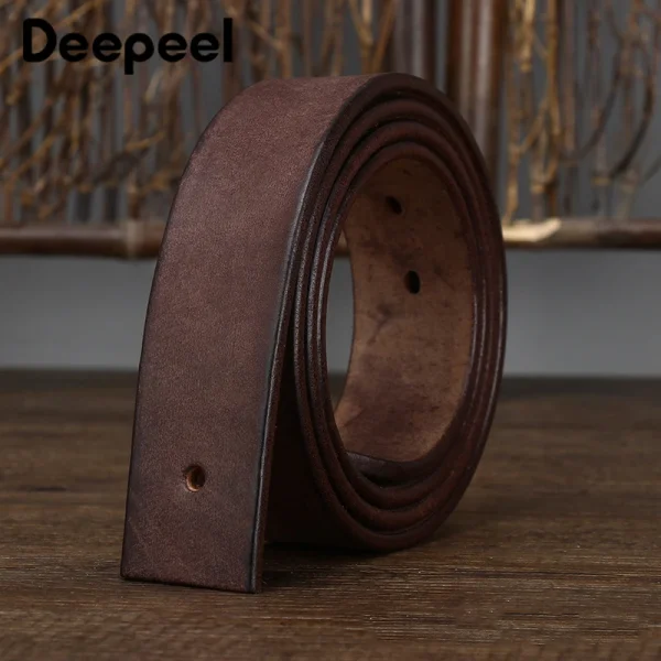 100-125cm First Layer Pure Cowhide Men's Belt Headless Pin Buckle Belts Strip Genuine Leather Thickening Vintage Mens Waistband - Image 3