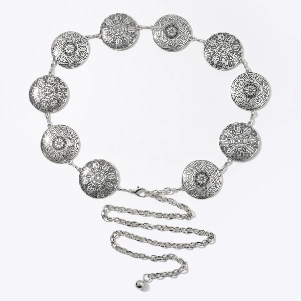 New vintage engraved plus-size round waist chain - Image 4