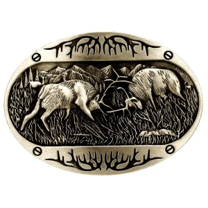 Cheapify Dropshipping Western Cowboy Animal Male Belt Buckle Double Deer Fight in Primeval Forest Men's Holiday Gifts