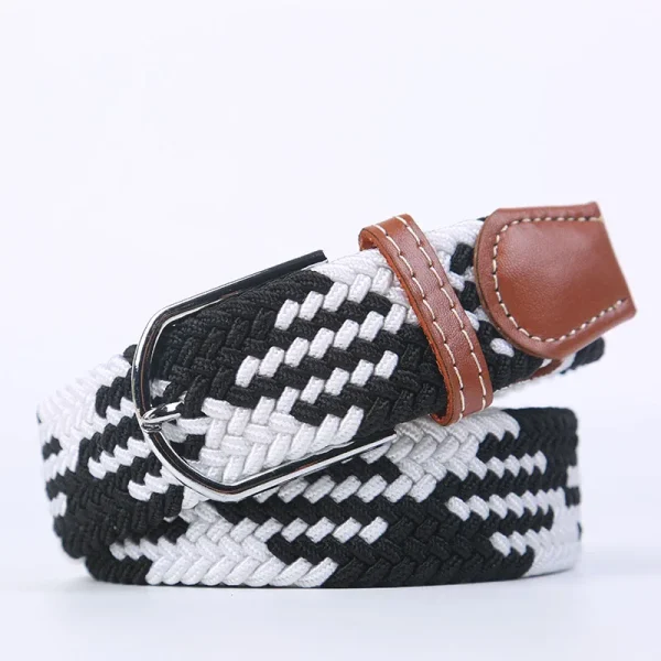 Unisex Elastic Fabric Woven Casual Belt Pin Buckle Expandable Braided Stretch Canvas Simple and Stylish Leisure Men Women Belt - Image 66