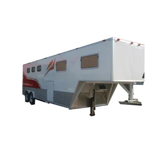 2023 4 Horses Gooseneck Float Trailer with Living Box Horse Loading Transportation Vehicle support Customization