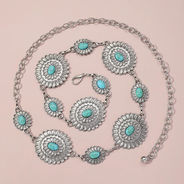 Turquoise Decor Chain Belt - Image 2