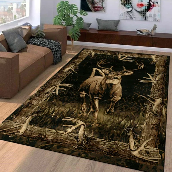 15 Sizes Flag Deer Pattern Rug Carpet for Living Room Bathroom Mat Creative Doormat Carpet for Bedroom Home Decor Alfombras Cool - Image 2