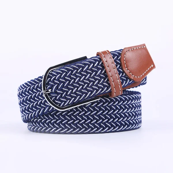 Unisex Elastic Fabric Woven Casual Belt Pin Buckle Expandable Braided Stretch Canvas Simple and Stylish Leisure Men Women Belt - Image 12
