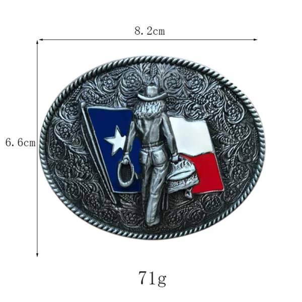 Texas cowboy belt buckle Western style - Image 3