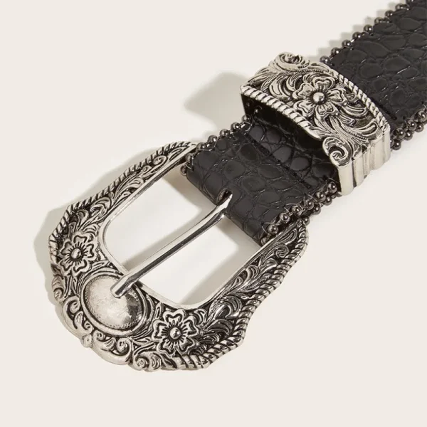 Belt Women's American Retro Decorative Dress with Suit Ins Style Personalized Belt Subculture Black Belt - Image 3
