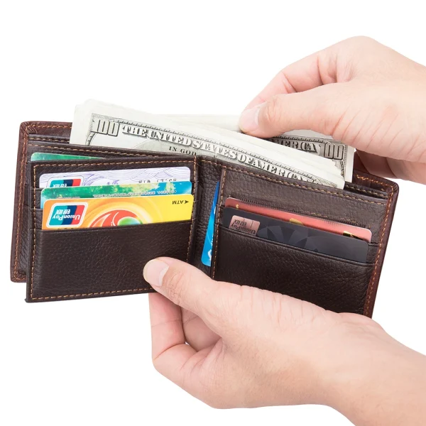 WESTAL Men's Genuine Leather Wallet High Quanlity Wallets Coin pocket Zipper Purse For Deer Head Design Money Clips Short Purse - Image 5
