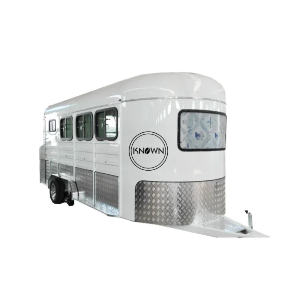OEM Europe Standard 3 Horse Loading Trailer with CE Customized Horse Floats Camper Trailer with Living Quarter - Image 3
