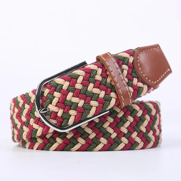 Unisex Elastic Fabric Woven Casual Belt Pin Buckle Expandable Braided Stretch Canvas Simple and Stylish Leisure Men Women Belt - Image 39