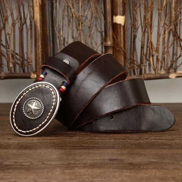 3.8CM Pure Cowhide High Quality Genuine Leather Belts for Men Strap Male Thickened Head Layer Cowhide Smooth Buckle Jeans Cintos - Image 5