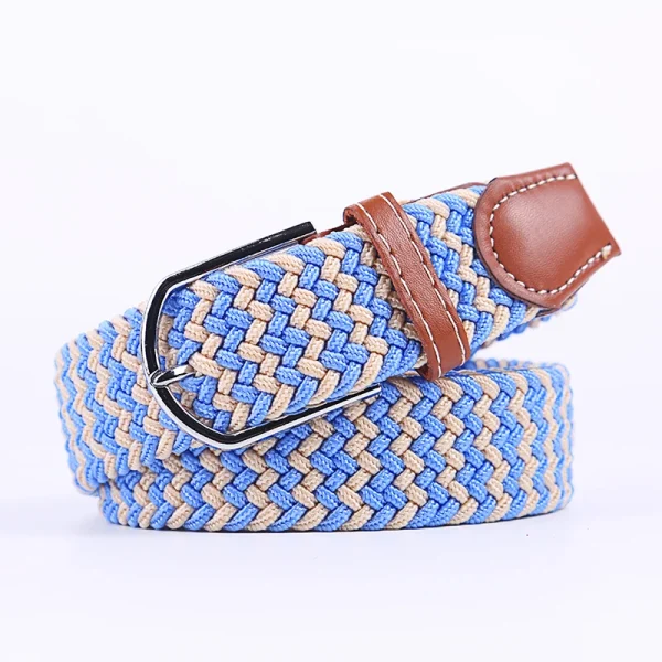 Unisex Elastic Fabric Woven Casual Belt Pin Buckle Expandable Braided Stretch Canvas Simple and Stylish Leisure Men Women Belt - Image 40