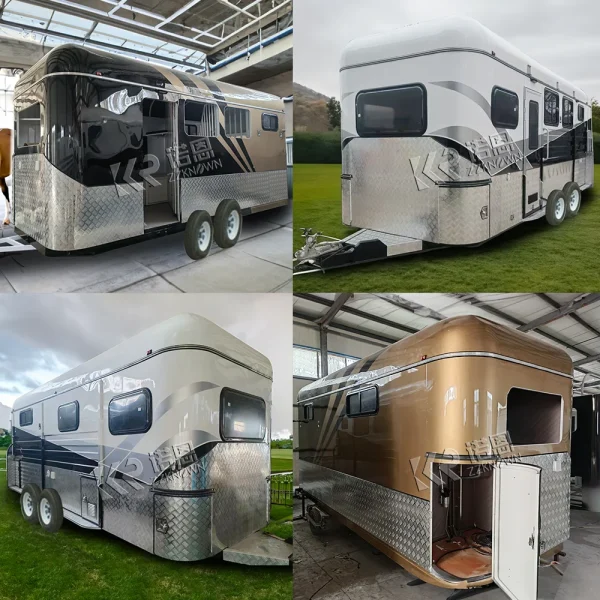 Horse Trailer Float with Roof Bed and Horse Yards Custom Deluxe Horse Carriage Trailer Added Caravan Door - Image 9