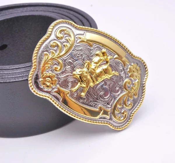 69*50MM Inner 40MM ROCK BULL RIDE RODEO RODEO COWBOY TEXAS WESTERN SHINE BELT BUCKLE