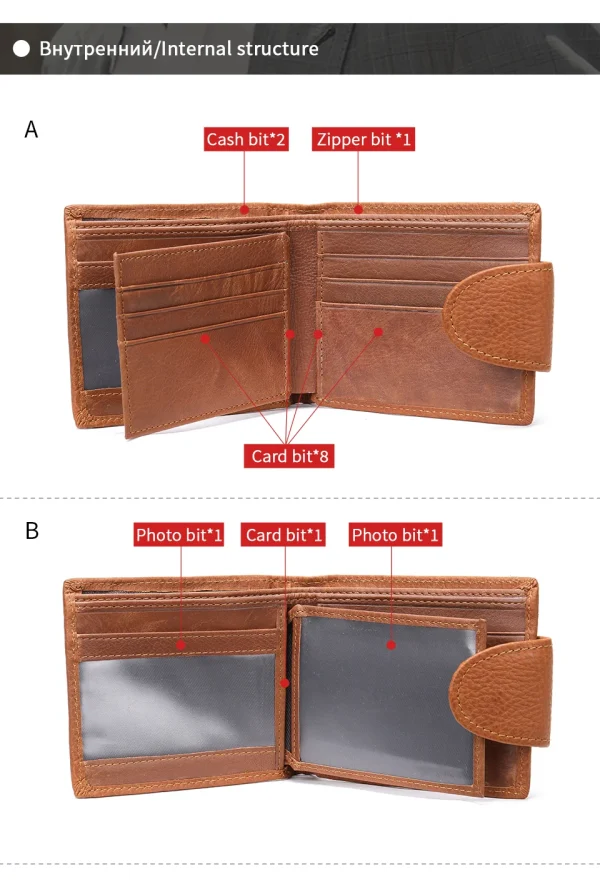 WESTAL Men's Genuine Leather Wallet High Quanlity Wallets Coin pocket Zipper Purse For Deer Head Design Money Clips Short Purse - Image 4
