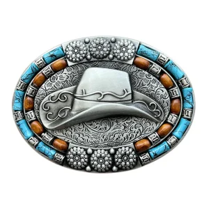 Cowboy hat and belt buckle Western style