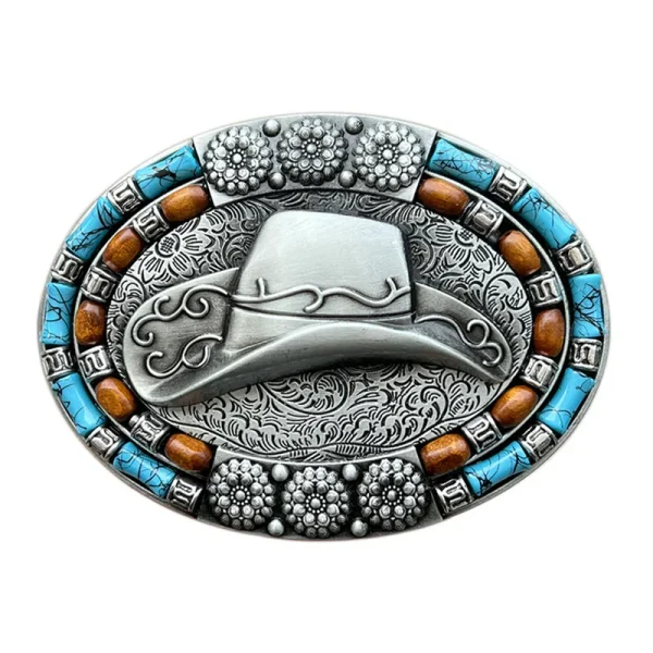 Cowboy hat and belt buckle Western style