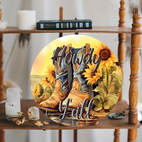 Durable Cowboy Boots for Wall Door Decor, Aluminum Metal Sign, Western Design, Perfect for Bedroom, Bathroom, Home, Cafe Decor - Image 2
