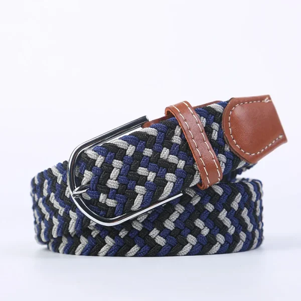 Unisex Elastic Fabric Woven Casual Belt Pin Buckle Expandable Braided Stretch Canvas Simple and Stylish Leisure Men Women Belt - Image 16