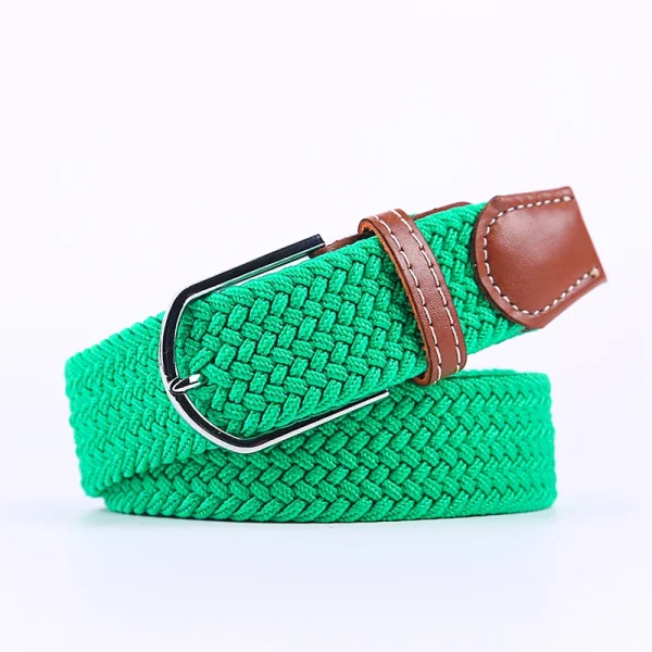 Unisex Elastic Fabric Woven Casual Belt Pin Buckle Expandable Braided Stretch Canvas Simple and Stylish Leisure Men Women Belt - Image 22