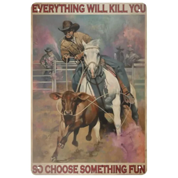 Wild West Cowboys Metal Tin Sign Wall Poster Plaque Vintage Iron Painting Decoration for Man Cave Home Cafe Game Room Club Bar - Image 5