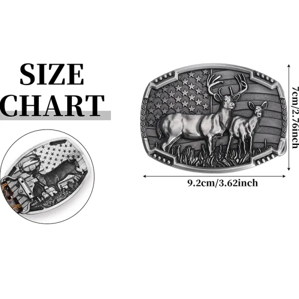 BISON DENIM Western Belt Buckle Vintage Cowboy Animal Pattern Belt Buckle Handmade Belt Accessories - Image 4