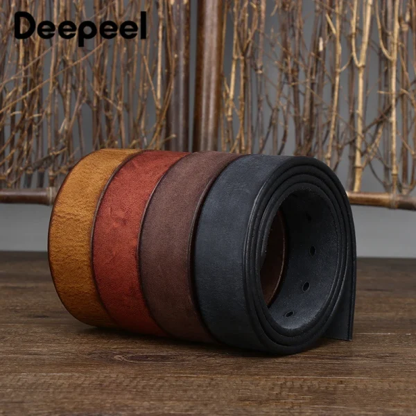 100-125cm First Layer Pure Cowhide Men's Belt Headless Pin Buckle Belts Strip Genuine Leather Thickening Vintage Mens Waistband - Image 6