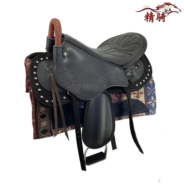 سرج الحصان Harness Complete Set Of Accessories Fine Riding Supplies New Size Saddle Leather Printed Tourist Saddle - Image 8