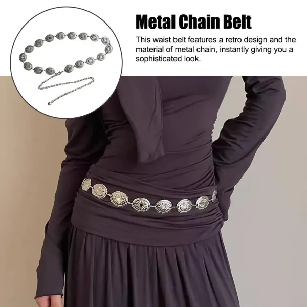 1pcs Skirt Belt Retro High-end Feel Metal Chain Belt Versatile Luxurious High-end Banquet Party Ladiesbelt Niche Design Unique - Image 5
