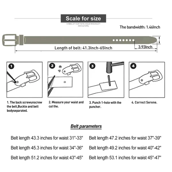 BISON DENIM Genuine Leather Belt For Men High Quality Buckle Jeans Casual Belts Vintage Business Cowboy Waistband Free Shipping - Image 5