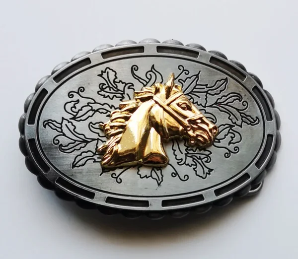 Western Belt Buckle Initial Vintage-Cowboy Rodeo Silver&Gold Belt Buckle for Men Women - Image 7