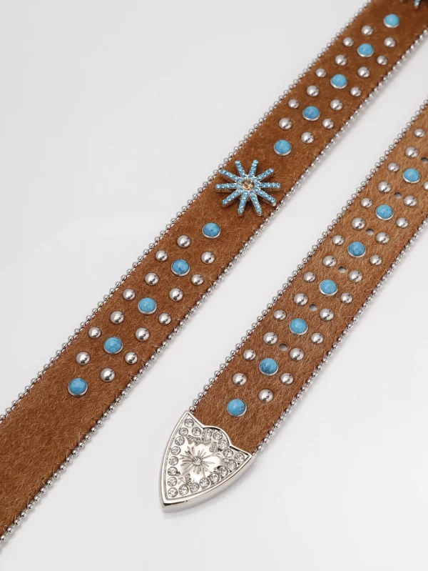 Women PU Leather Strap for rhinestone Belts Western Cowboy Y2K Girls Fashion Belt for Jeans Men - Image 4