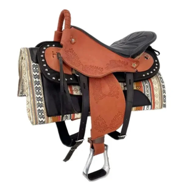 سرج الحصان Harness Complete Set Of Accessories Fine Riding Supplies New Size Saddle Leather Printed Tourist Saddle - Image 2