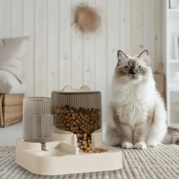 Automatic Feeder Cat Dog Food Bowl With Water Fountain Pet Large Capacity Raised Stand Dish Bowl For Cat Drinker Accessories - Image 2