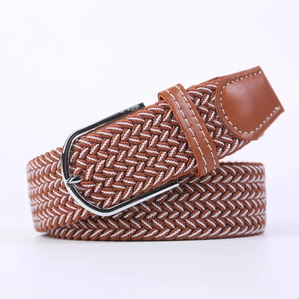 Unisex Elastic Fabric Woven Casual Belt Pin Buckle Expandable Braided Stretch Canvas Simple and Stylish Leisure Men Women Belt - Image 58