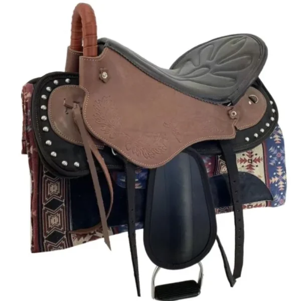 سرج الحصان Harness Complete Set Of Accessories Fine Riding Supplies New Size Saddle Leather Printed Tourist Saddle - Image 6