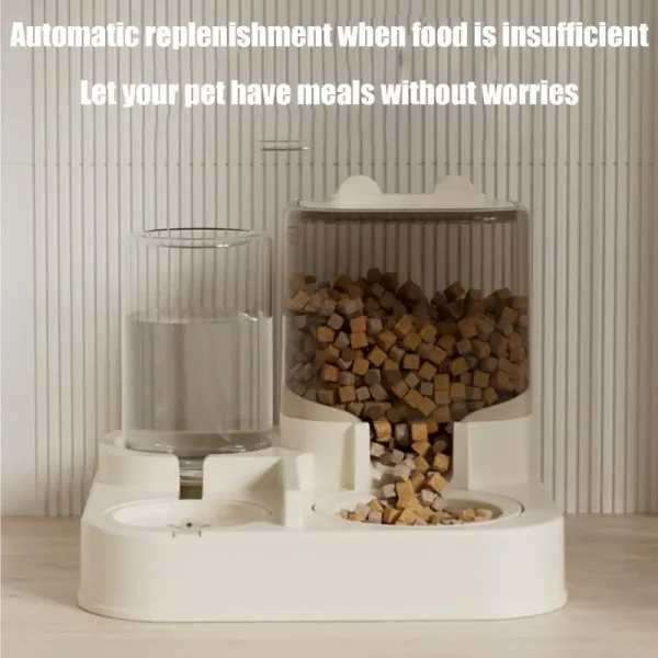 Automatic Feeder Cat Dog Food Bowl With Water Fountain Pet Large Capacity Raised Stand Dish Bowl For Cat Drinker Accessories